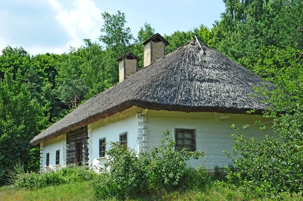 Старовинна хатина з солом'яним дахом — стокове фото