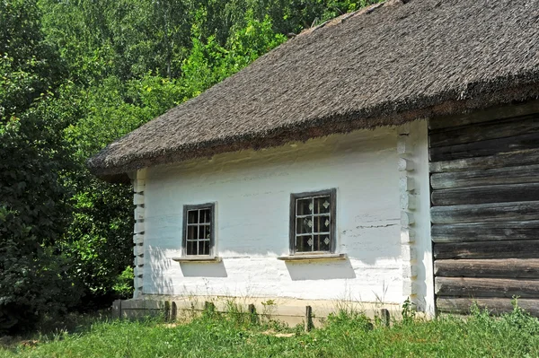 Ősi kunyhóban egy szalma tető — Stock Fotó