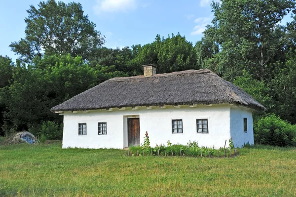 Oude hut met een stro dak — Stockfoto