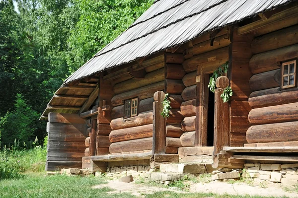 Старовинна хатина з солом'яним дахом — стокове фото