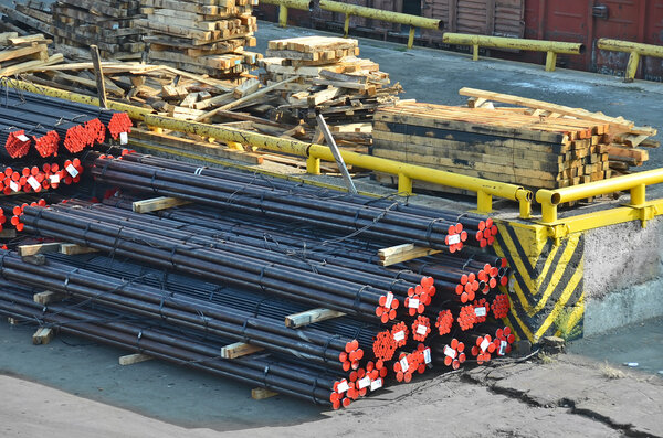 Stacked PVC pipe and lumber