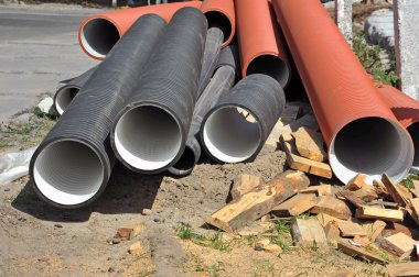 yığılmış pvc boru