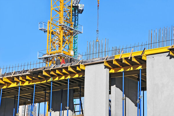 Crane and construction site