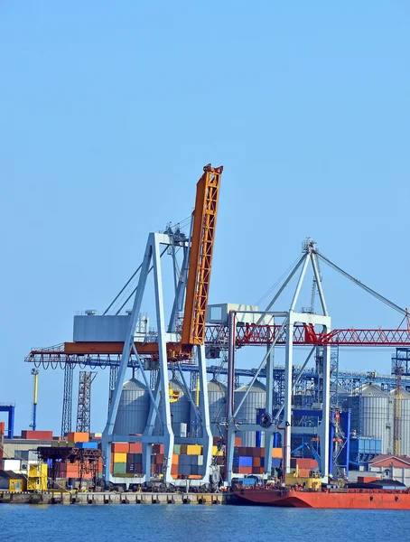 Conteneur sous grue à cargaison portuaire — Photo