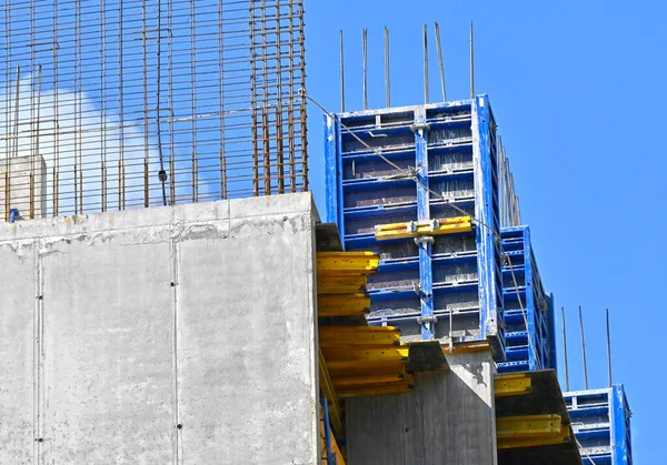 Construcción Obra Con Encofrado Refuerzos —  Fotos de Stock