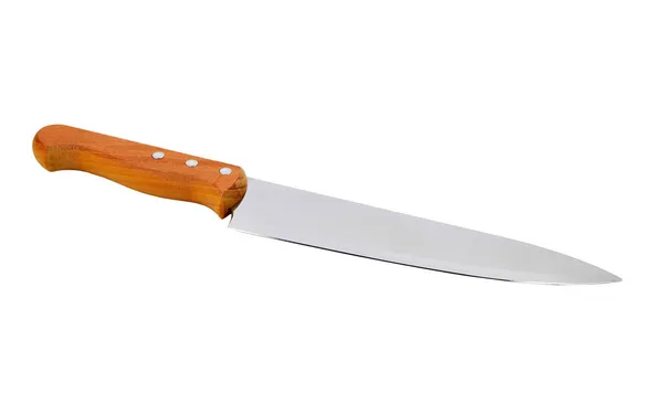 Cuchillo Cocina Acero Aislado Sobre Fondo Blanco — Foto de Stock