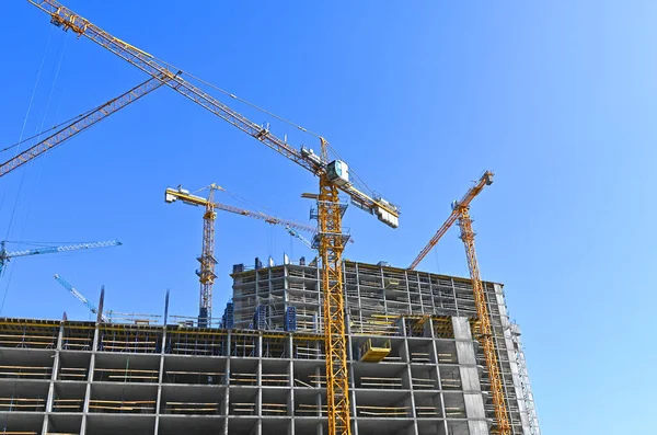 Crane Building Construction Blue Sky — Stock Photo, Image