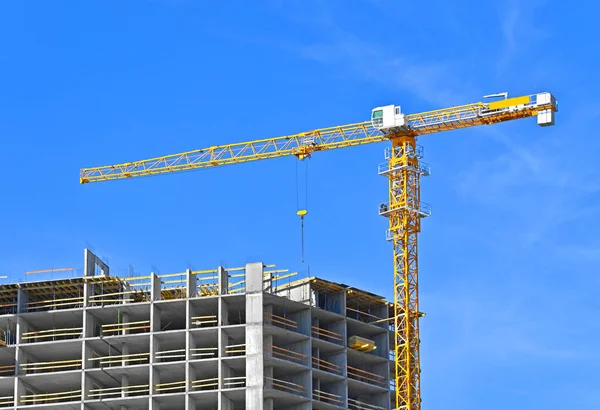 Crane Building Construction Blue Sky Stock Photo