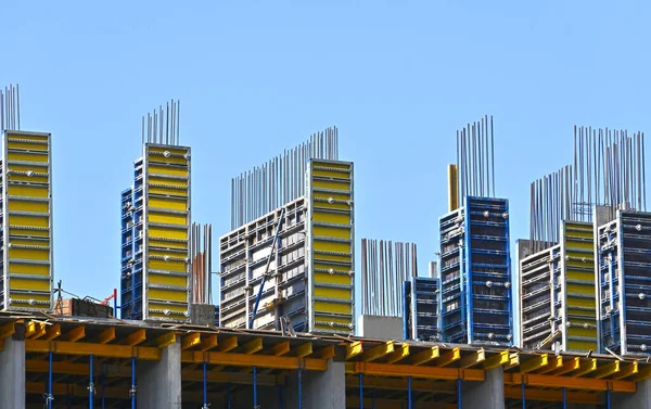 Baustelle Mit Schalung Und Bewehrung — Stockfoto