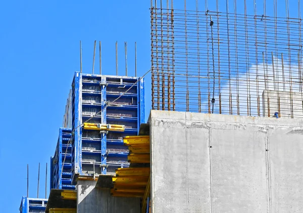 Baustelle Mit Schalung Und Bewehrung — Stockfoto