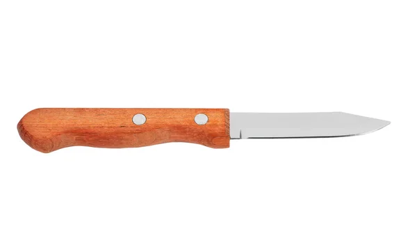 Coltello Cucina Acciaio Isolato Sfondo Bianco — Foto Stock