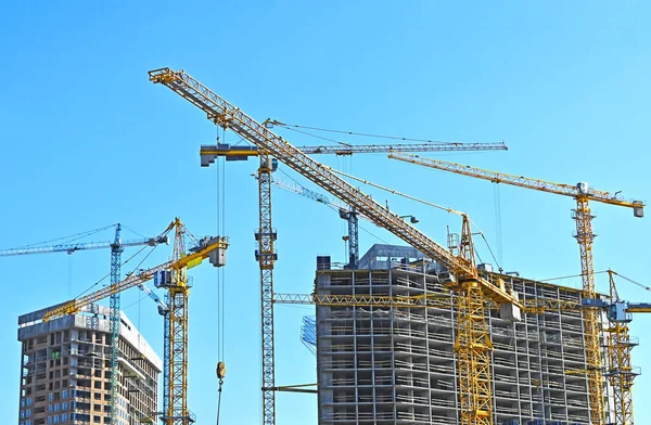 Crane Building Construction Blue Sky Stock Picture