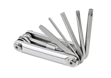 Beyaz arkaplanda izole edilmiş bisiklet tamir aracı