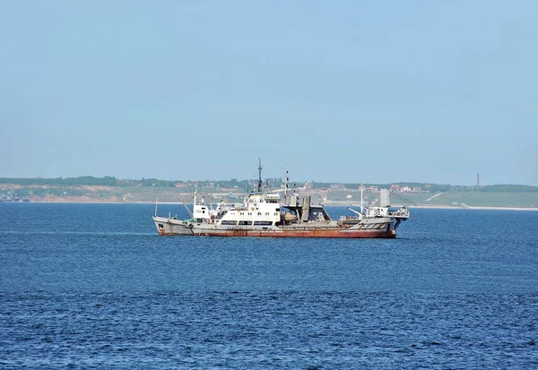 Eski Hopper Tarak Gemisi Liman Bay — Stok fotoğraf