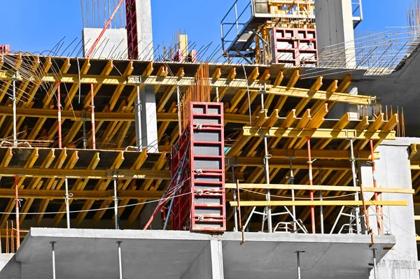 Construcción Obra Con Encofrado Refuerzos —  Fotos de Stock