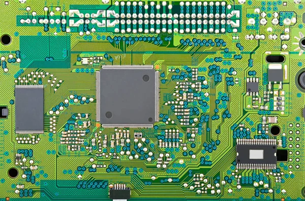 Close Printed Green Circuit Board — Stock Photo, Image