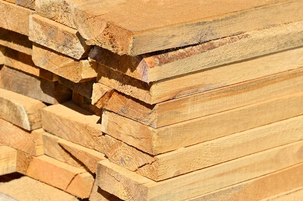 Trave Legno Pino Impilata Cantiere — Foto Stock