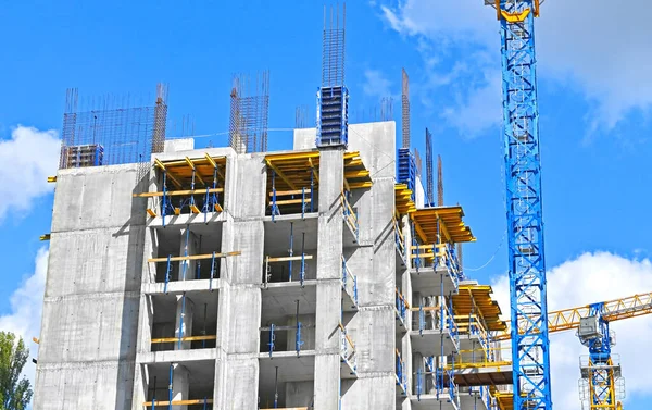 Crane Building Construction Blue Sky — Stock Photo, Image