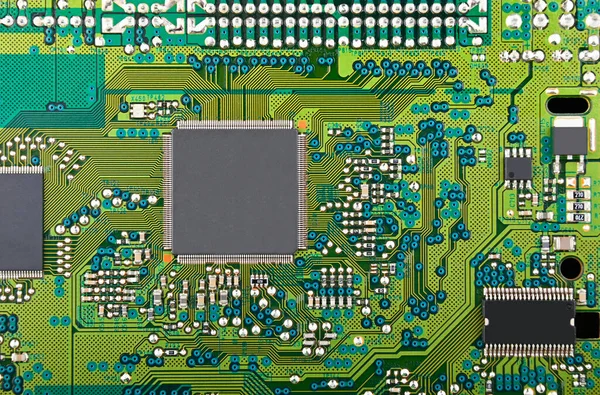 Close Printed Green Circuit Board — Stock Photo, Image