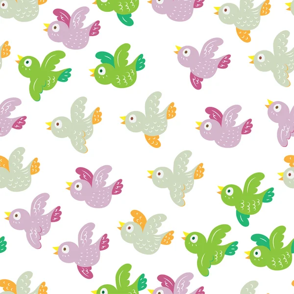 Seamless wallpaper with birds — Stock Vector