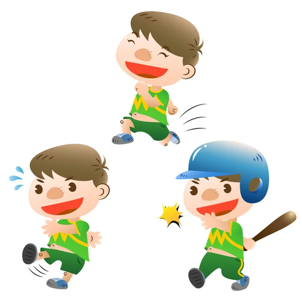 Cute boy sport — Stock Vector
