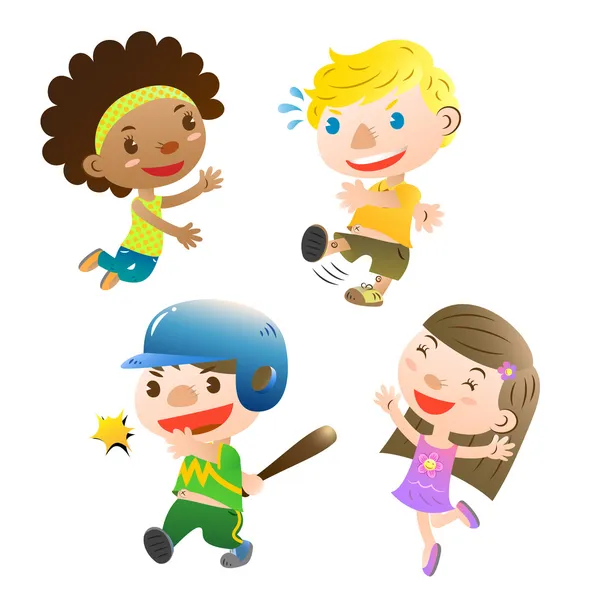 Cute kids playing — Stock Vector