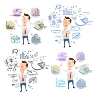 el doodle çizelgeleri ile işadamı