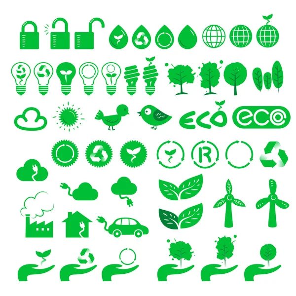 Iconos de verde — Vector de stock