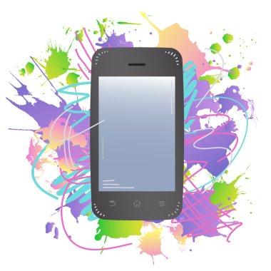 renkli mürekkep ile akıllı telefon