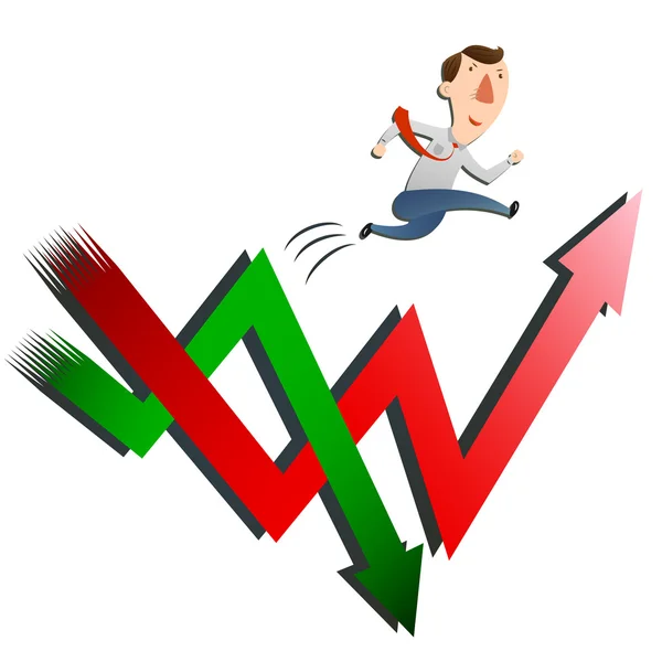 Man with stocks rise Stock Illustration