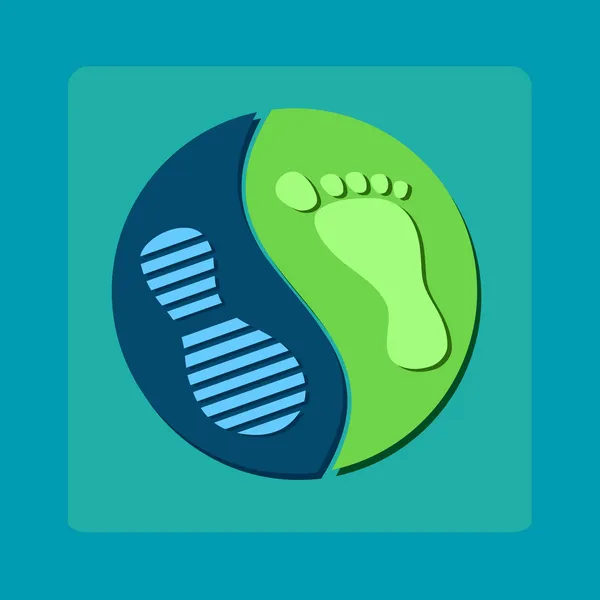 Modern szimbóluma yin yang lábnyomok — Stock Vector