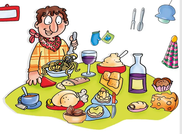 Kumaşlar, manzara komik hayvan karikatürleri,