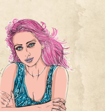 Moda partisi hediyesi olarak çok ırklı kadın portreleri. 