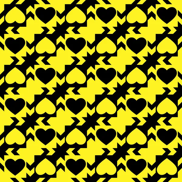 黑色和黄色的心 — 图库照片