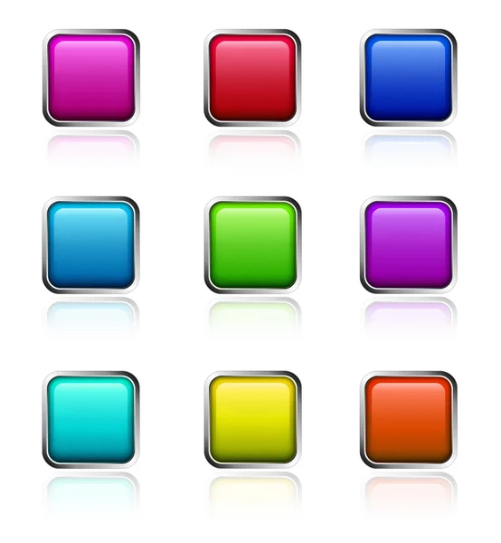 Glossy square buttons — Stock Photo, Image