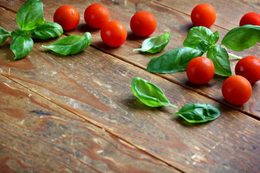 Çeri domates ve fesleğen