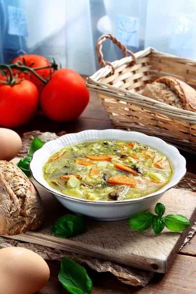 Vegetable egg soup — Stock Photo, Image