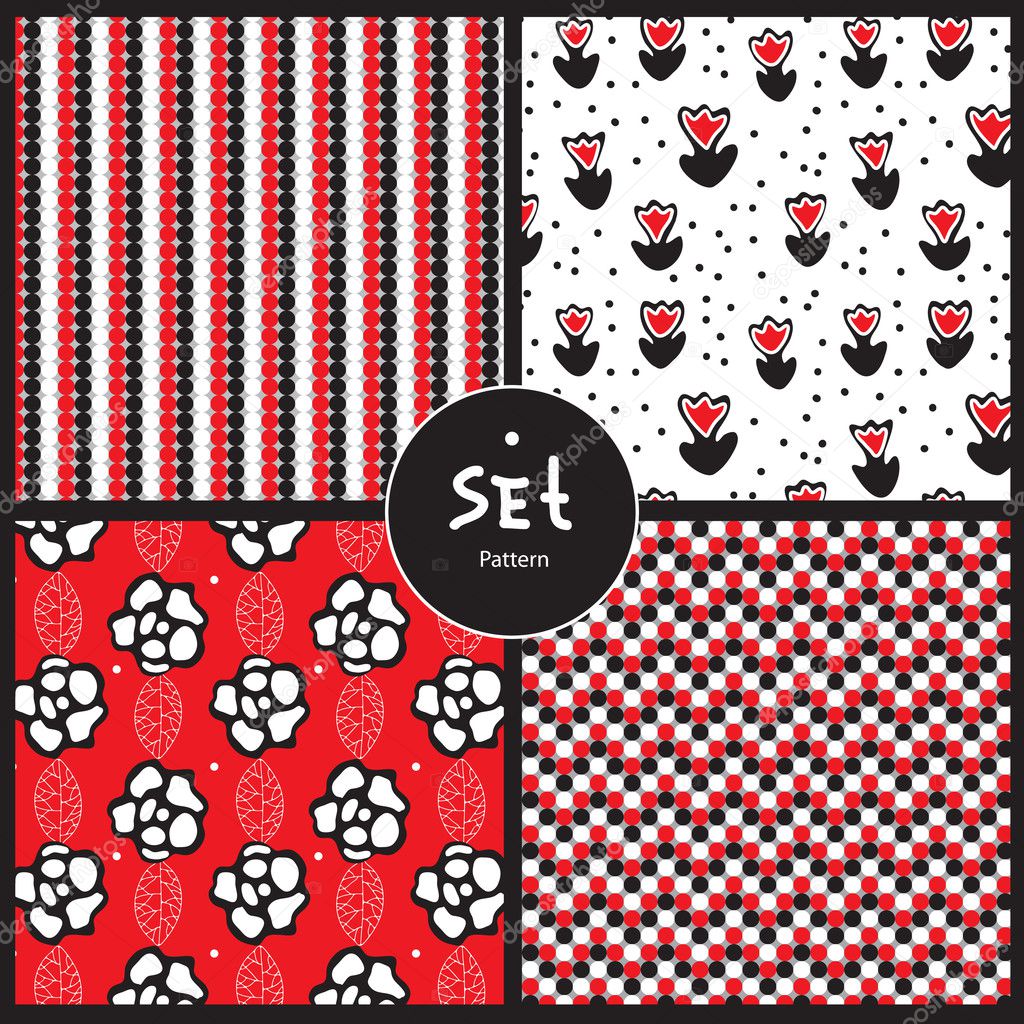 Seamlessly tiling patterns - set of four designs