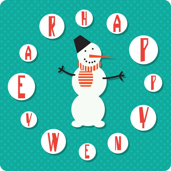 Happy snowman — Stock Vector