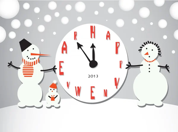 Family of snowmen — Stock Vector