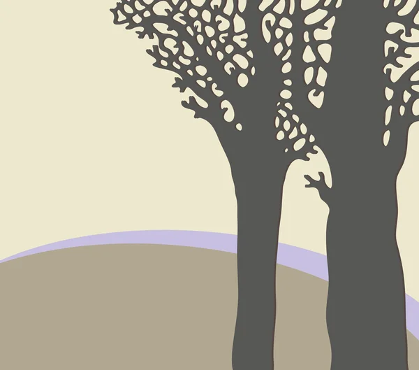 Silhouette des arbres — Image vectorielle