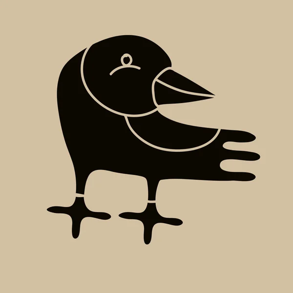 Cartoon black bird — Stock Vector
