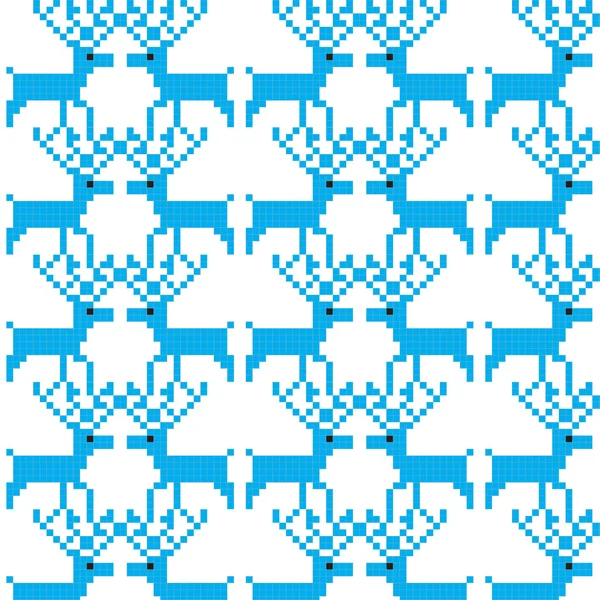 Sans couture avec cerf pixel. Modèle d'hiver — Image vectorielle