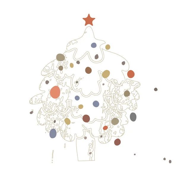 Árvore de Natal. cartão de saudação — Vetor de Stock