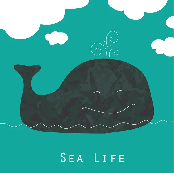 Velryba v oceánu — Stockový vektor