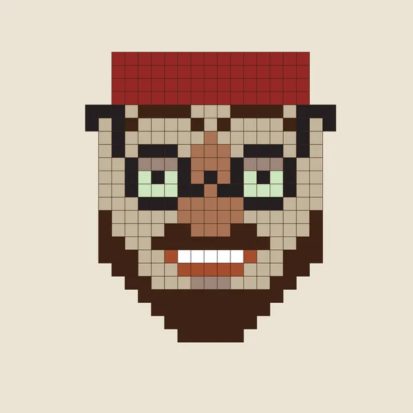 Pixel hombre con gafas — Archivo Imágenes Vectoriales