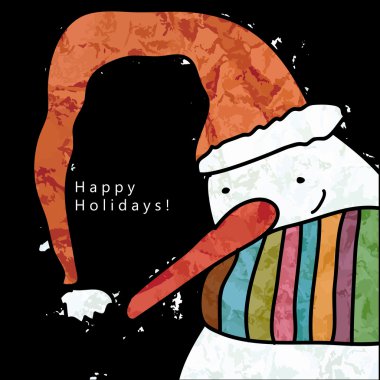 kardan adam ile tebrik kartı.