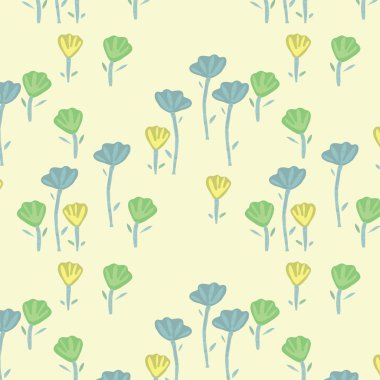 soyut çiçek desenli