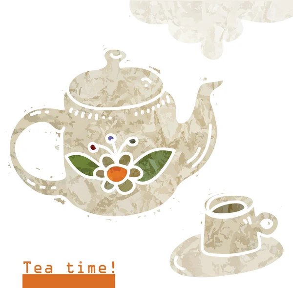 Teapot and cup of tea. — Stock Vector