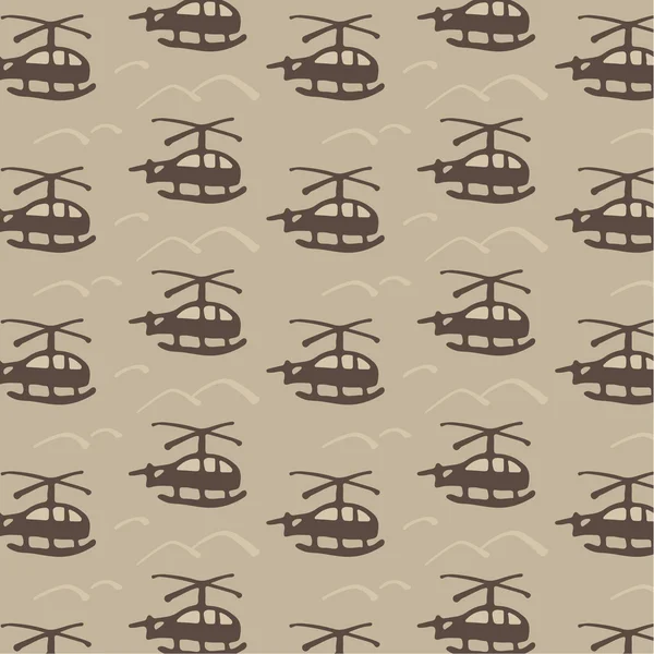ヘリコプターのパターン。ミリタリー デザイン — ストックベクタ